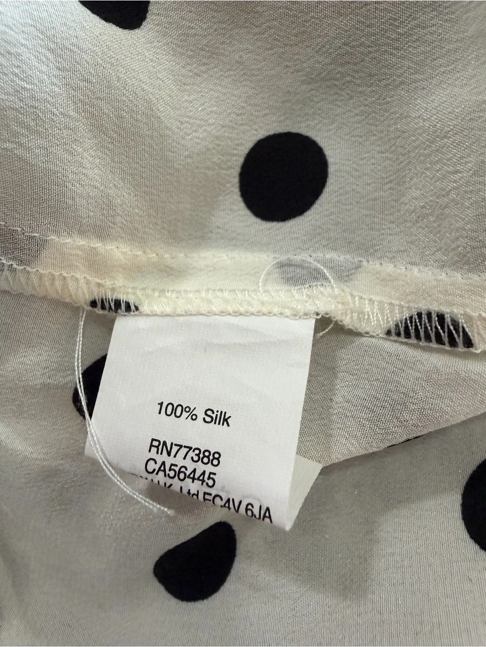 J. Crew 100% Silk Polka Dot Button Down Shirt